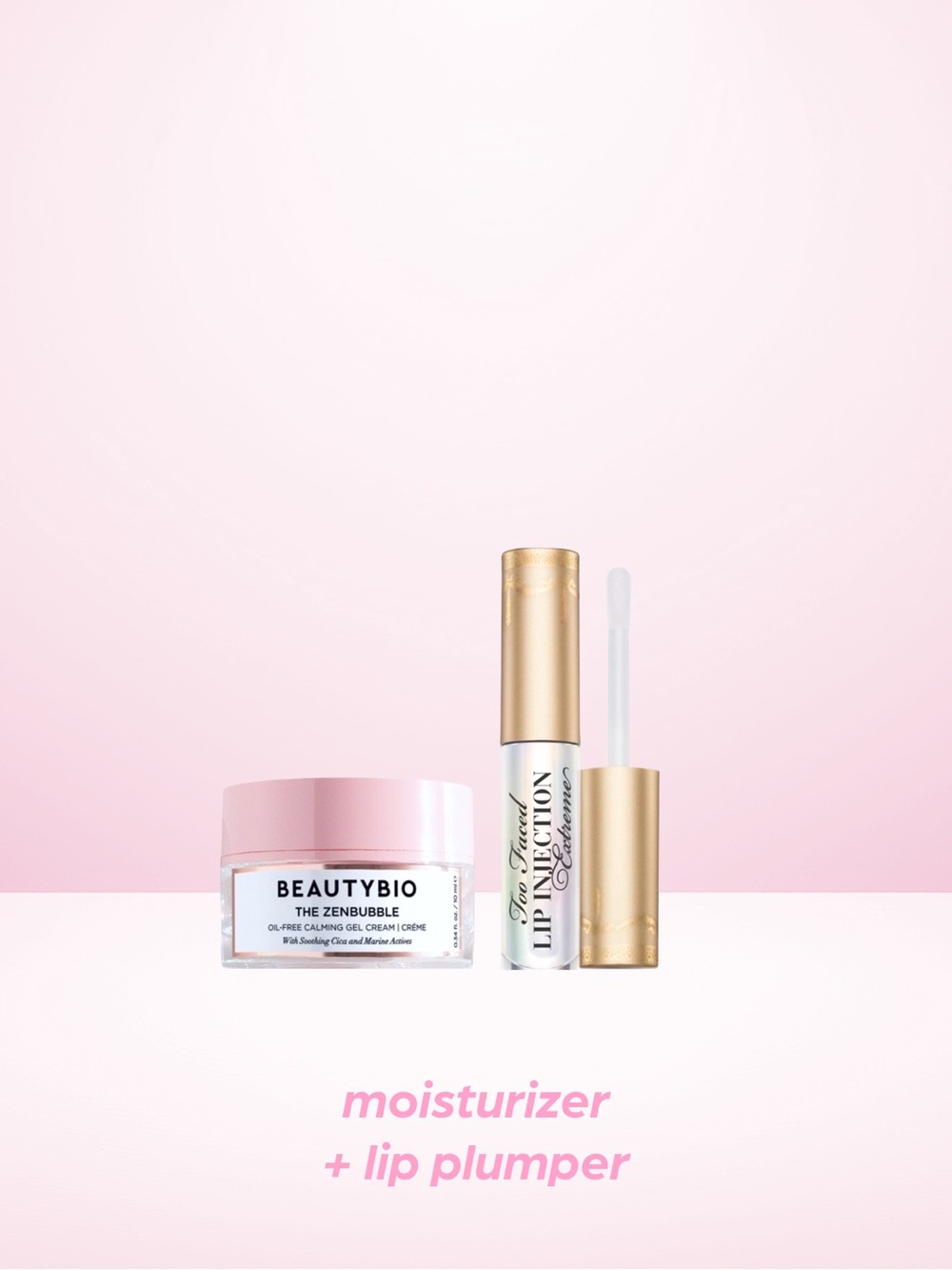 Beauty 2pc BeautyBio Zen Bubble moisturizer + Too Faced Lip Injection plumper - Picture 1 of 7